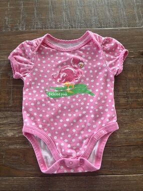 5/$10 The Children's Place Pink Polka Dot Bodysuit